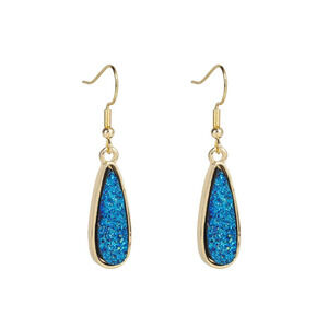 Dark Blue Water Droplets Drop Earrings